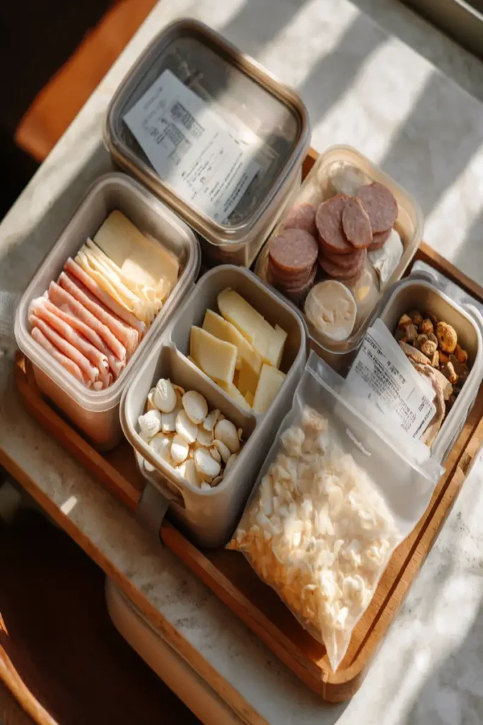 Best Airport-Friendly Keto Snacks You Can Bring 3 Travel containers with packed airport-friendly keto snacks