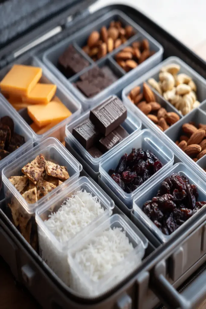 Easy Keto Travel Snacks: Best Bars and Packs for the Road 3 Organized keto snacks in reusable travel containers